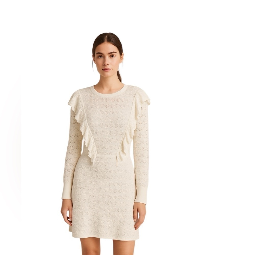Zara - Lace Overlay Romantic Ruffle Mini Dress Sz L